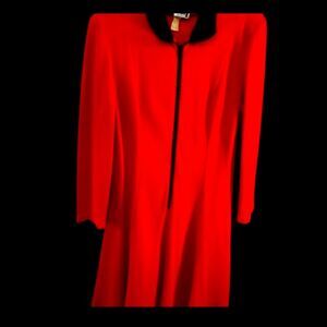 N.R.1 NED GOULD VINTAGE RED MAXI DRESS, 100% ACRYLIC, FLARE SKIRT, TRUE TO SIZE